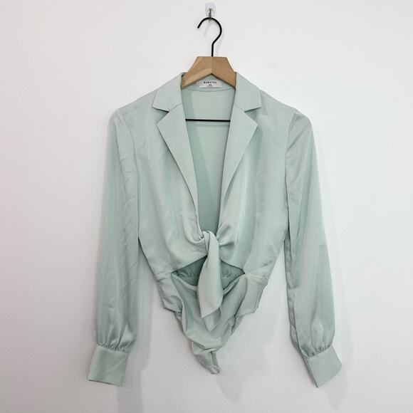 Aritzia Babaton Ace Bodysuit Aqua Essence long-sleeve size XXS - Picture 2 of 10